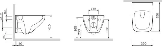 картинка Унитаз подвесной AM.PM Inspire V2.0 C50A1700SC безободковый 