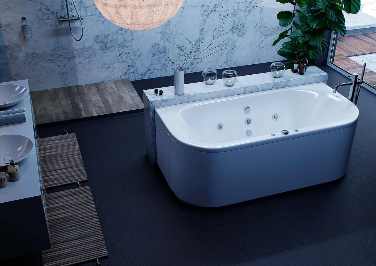 картинка Акриловая ванна Aquatek Морфей 190x90 радиусная с каркасом 