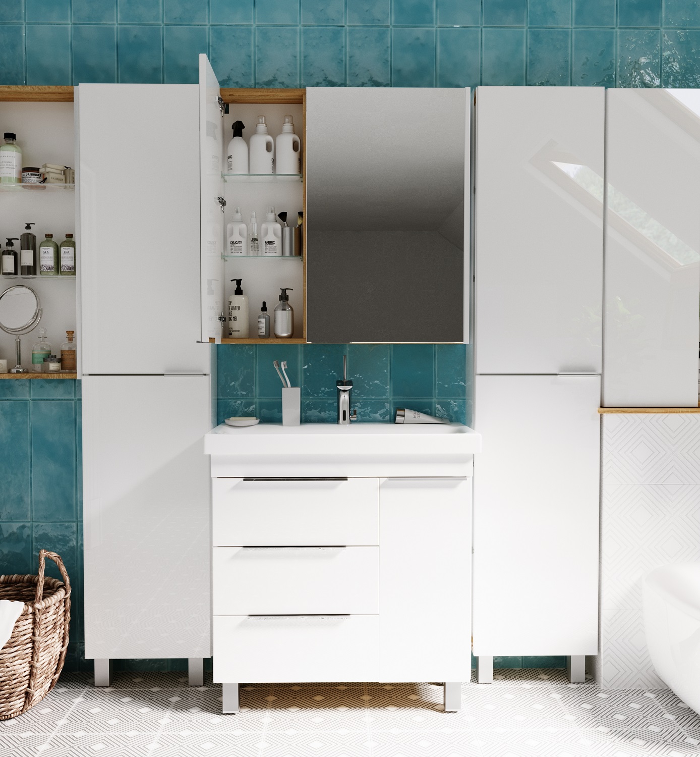 картинка Тумба 1Marka Gaula 80Н У92516 White  в ванную комнату
