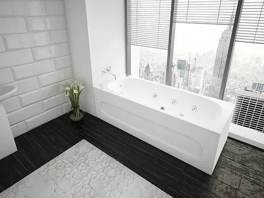 картинка Акриловая ванна Акватек Оберон 170 с гидромассажем и экраном 