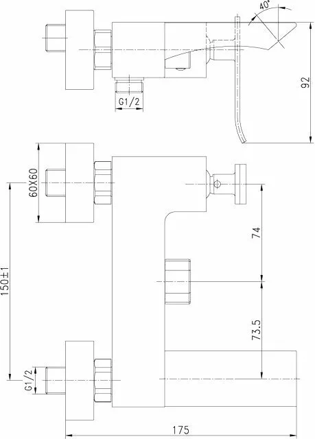 картинка Смеситель для ванны Lemark Contest LM5814CW 