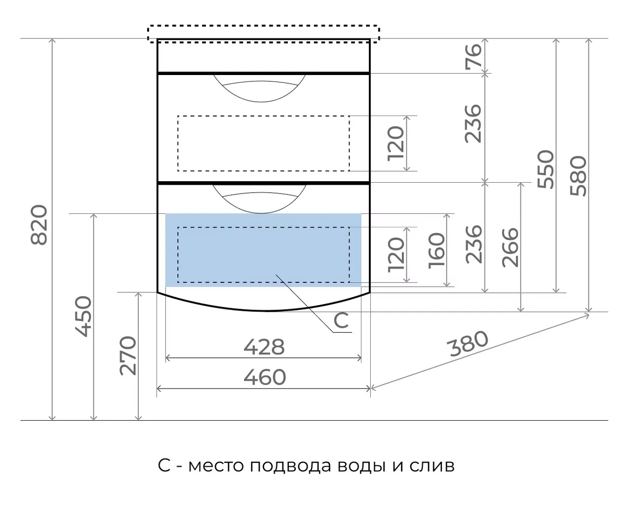 фото Тумба под раковину подвесная Жасмин 2 2 ящика Комо 50 Люкс белая PLUS 