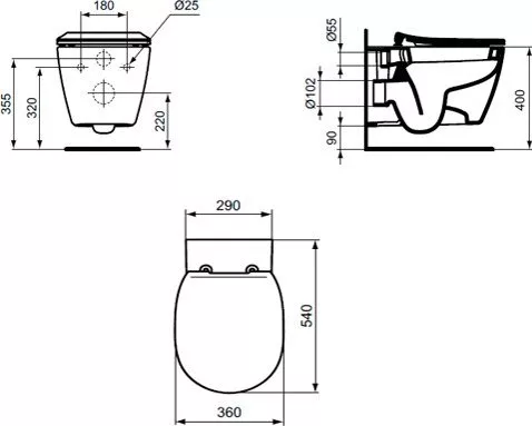 картинка Унитаз подвесной Ideal Standard Connect AquaBlade E047901 безободковый 