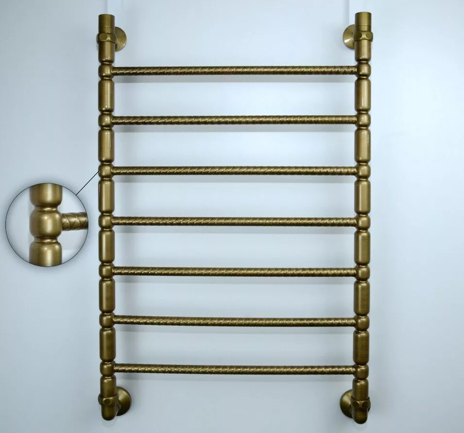 картинка Полотенцесушитель Двин Bubble2 80/50 1"-1/2" Универсальный К3, Состаренная бронза (4627119332707) 