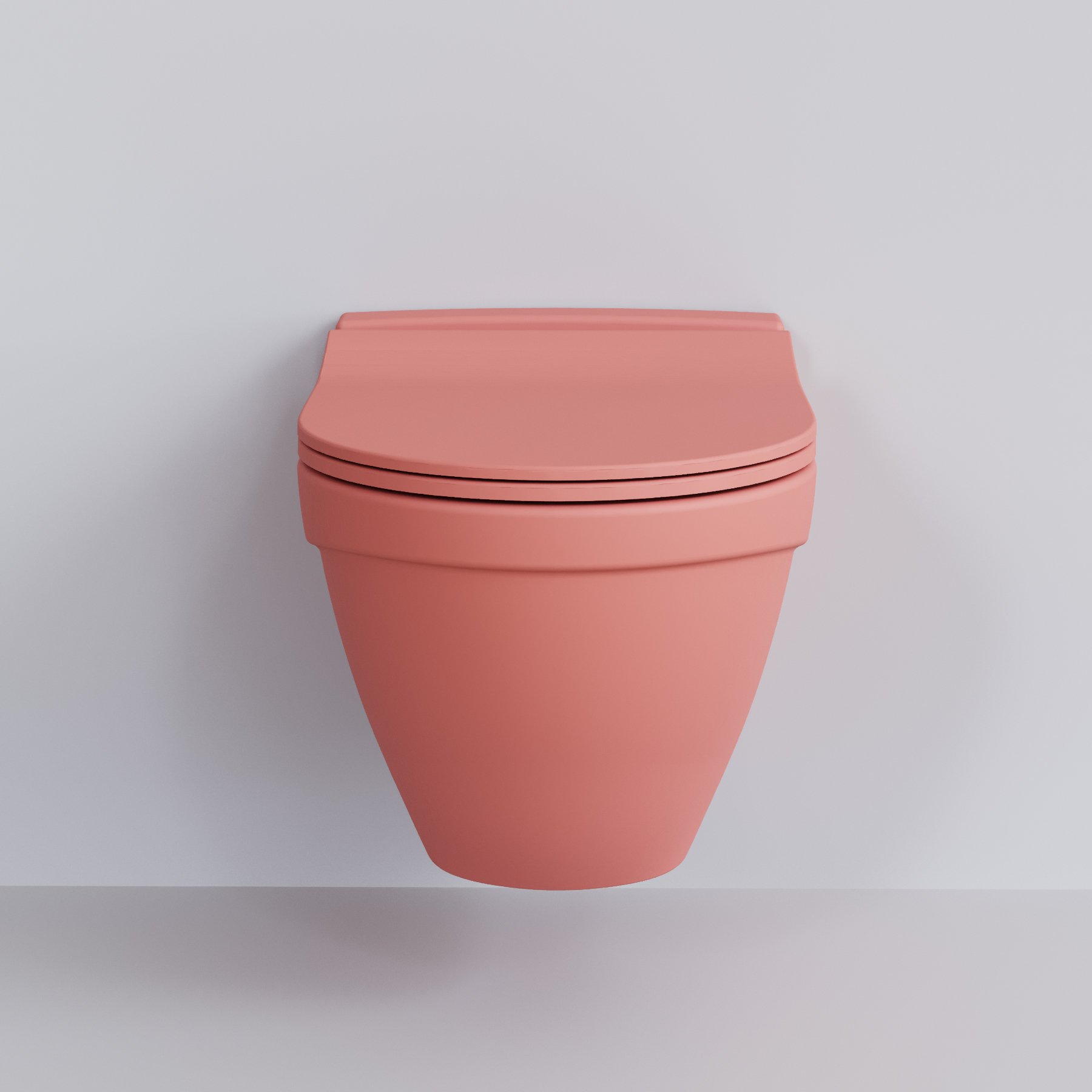 картинка Унитаз подвесной Ambassador Nord 133T20901 розовый матовый подвесной с тонкой крышкой 