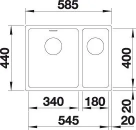 картинка Кухонная мойка Blanco ANDANO 340/180- U левая 522979 