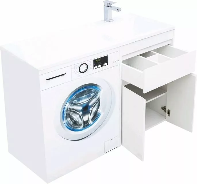 фото Тумба с раковиной Aquanet Токио 120 R белый (напольная, 1 ящик, 2 дверцы) арт. 00239210 