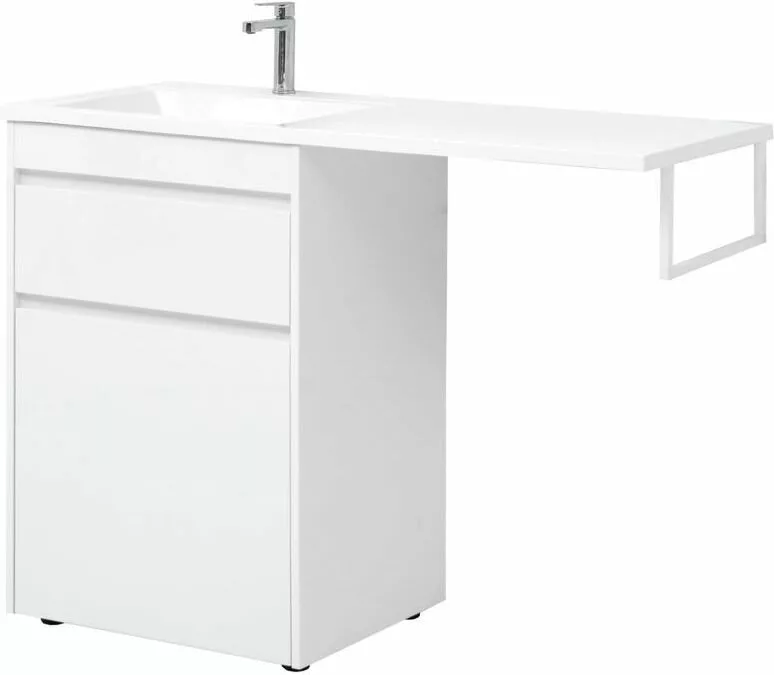 фото Тумба с раковиной Aquanet Токио 120 L белый (напольная, 1 ящик) арт. 00239300 