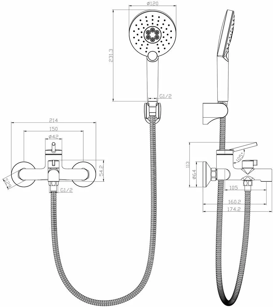 картинка Смеситель Lemark Minima LM3814C для ванны 