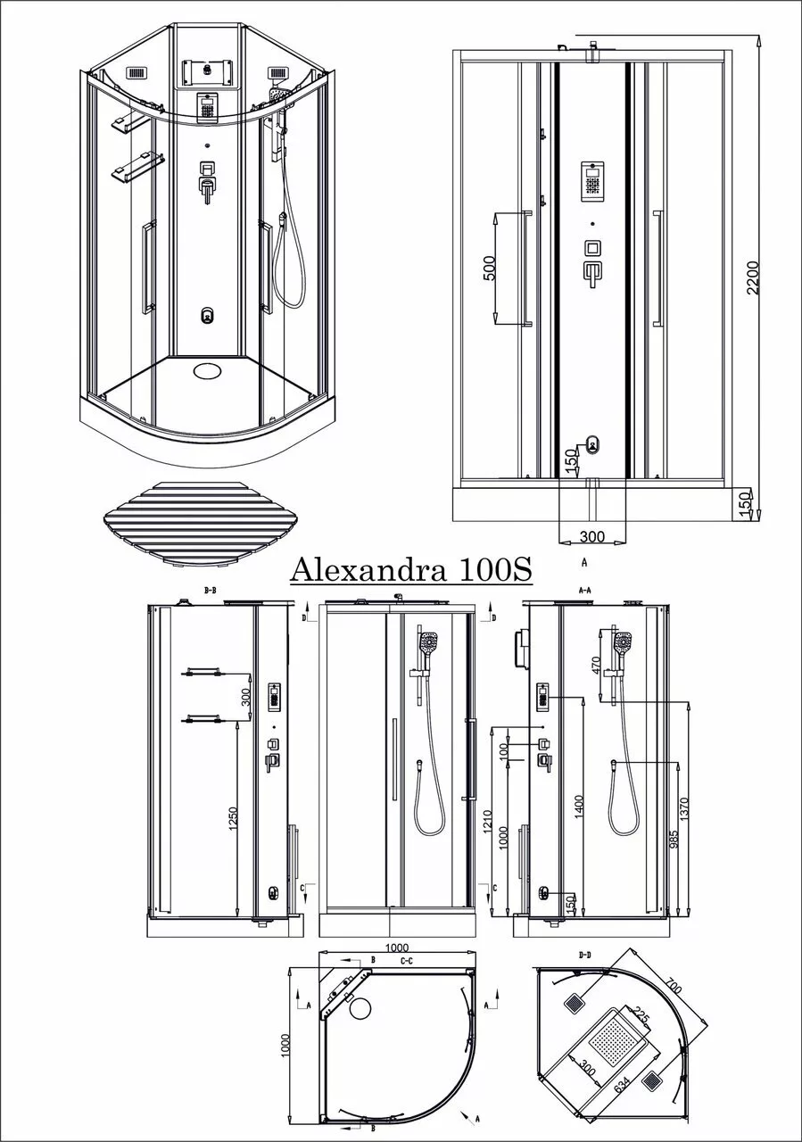 картинка Душевая кабина Acquazzone Alexandra 100S 