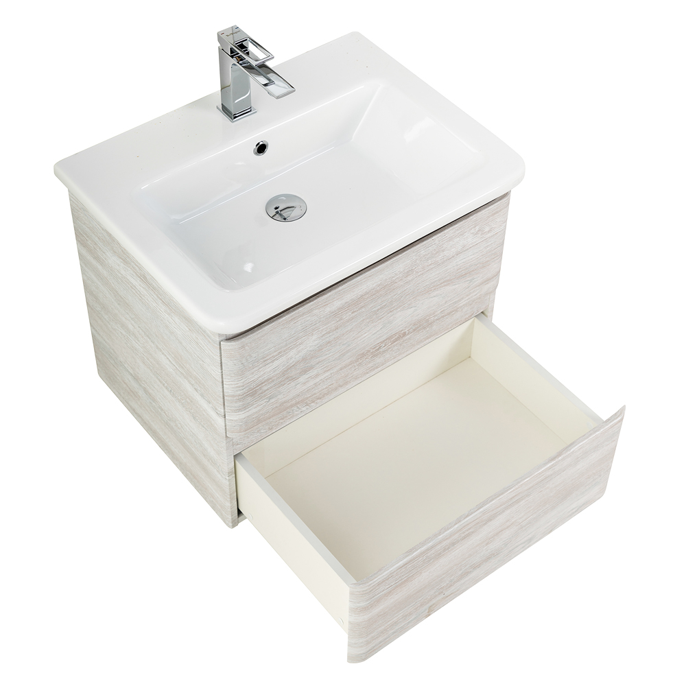 фото Тумба с раковиной подвесная BelBagno ALBANO-CER 50 Rovere Vintage Bianco, раковина белая 