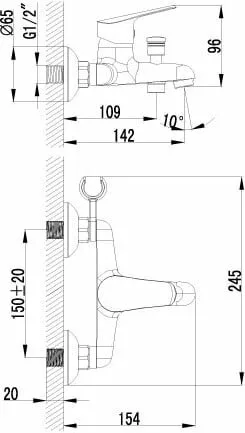 картинка Смеситель для ванны Lemark Partner LM6552C 