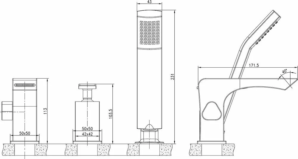 картинка Смеситель на борт ванны Lemark Contest LM5845CW 