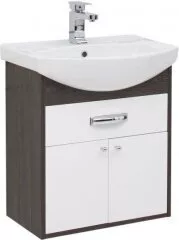 фото Тумба с раковиной Aquanet Грейс 60 дуб кантербери/белый (1 ящик, 2 дверцы) арт. 00212649 
