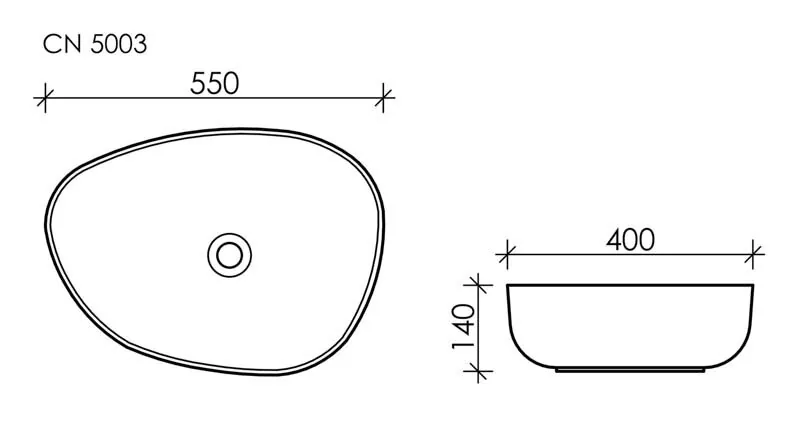 картинка Накладная раковина Ceramicanova Element CN5003 цвет белый 55х40 см 