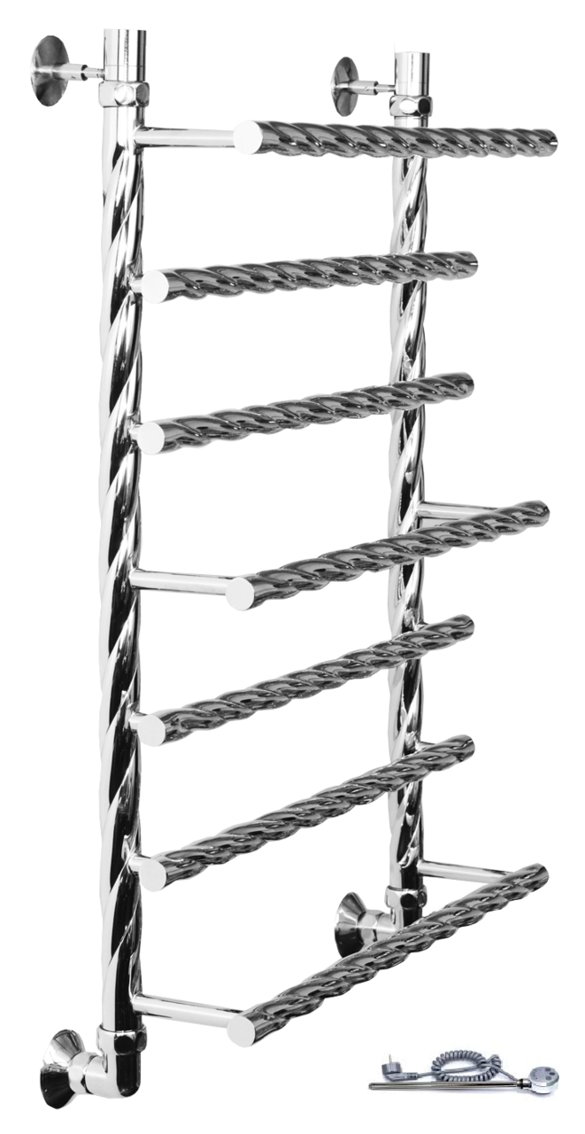 картинка Полотенцесушитель Двин Q BRAID electro 100/60 1"-3/4"-1/2" Электрический  ТЭН справа К эл, Полированный (4627170784170) 