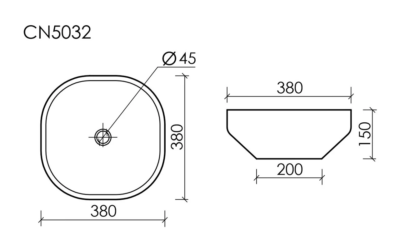 картинка Накладная раковина Ceramicanova Element CN5032 цвет белый 38х38 см 