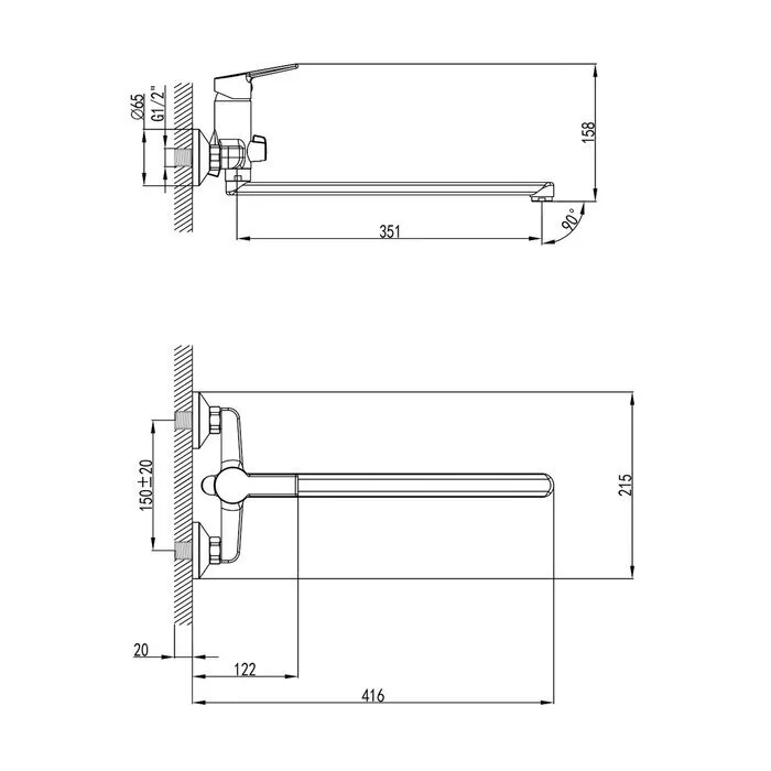 картинка Смеситель Milardo Stripe STRSB02M10 универсальный 