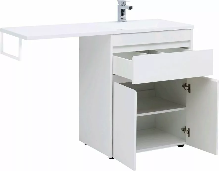 фото Тумба с раковиной Aquanet Токио 130 R белый (напольная, 1 ящик, 2 дверцы) арт. 00239216 