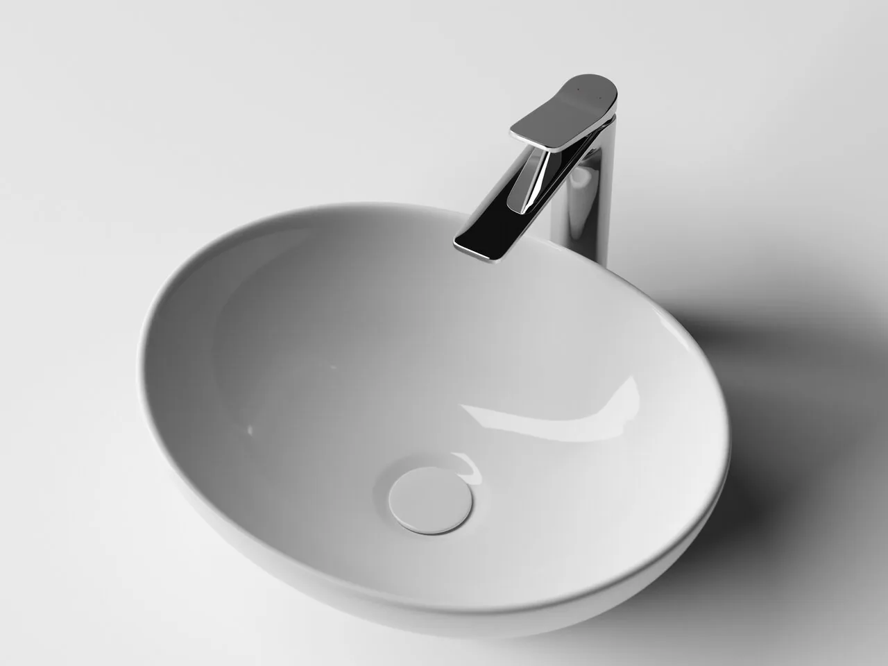 картинка Накладная раковина Ceramicanova Element CN6016 цвет белый 40.5х33 см 