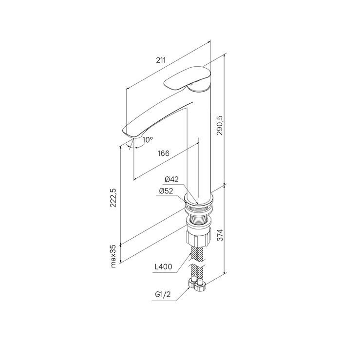 картинка Смеситель для раковины Milardo RORSB01M01 