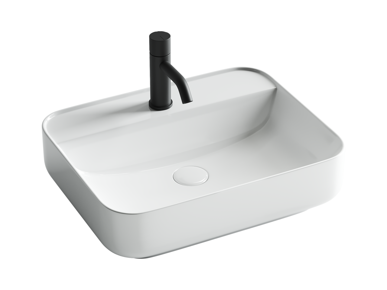 картинка Накладная раковина Ceramicanova Element CN5015 цвет белый 50х40 см 