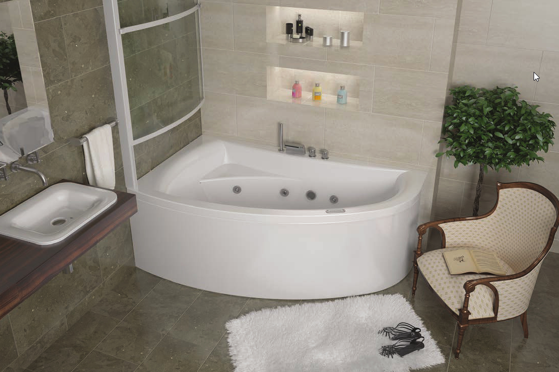картинка Акриловая ванна Eurolux COMO 170X100L с каркасом, экраном и слив-переливом 