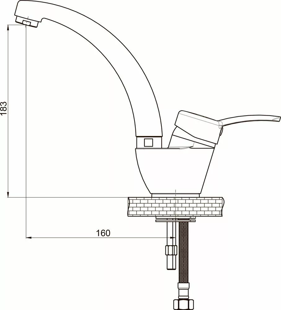 картинка Смеситель для раковины c поворотным изливом GPD Primula MTL175 