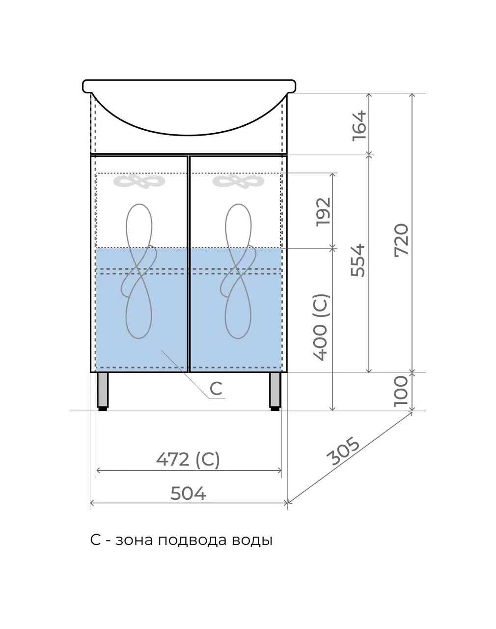 фото Тумба Style Line Венеция 55 под умывальник Уют 55 