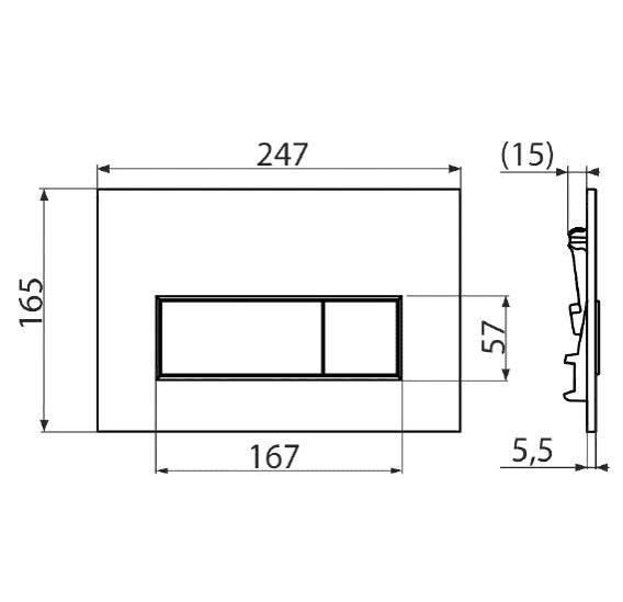 картинка Кнопка смыва AlcaPlast THIN M578 черный матовый 