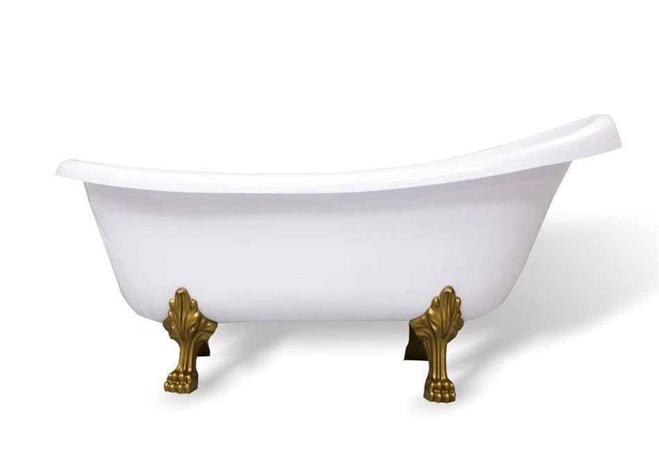картинка Мраморная ванна AquaStone Скарлет ножки бронза Premium 