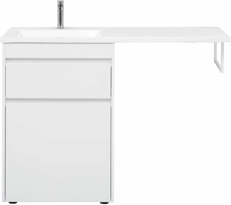 фото Тумба с раковиной Aquanet Токио 120 L белый (напольная, 1 ящик) арт. 00239300 