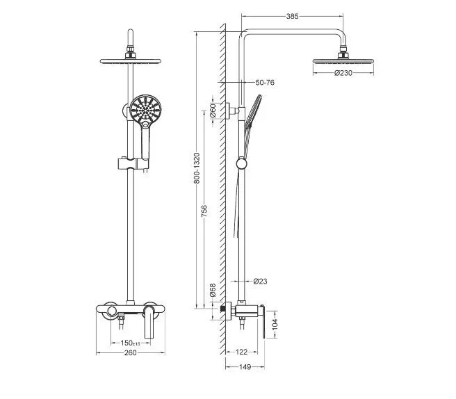 картинка Душевая стойка Timo Anni SX-2710/03 