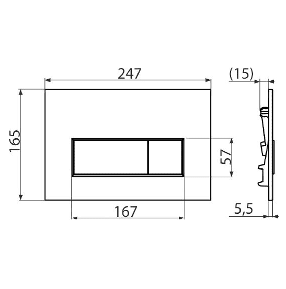 картинка Кнопка смыва AlcaPlast THIN M571 xром глянцевый 