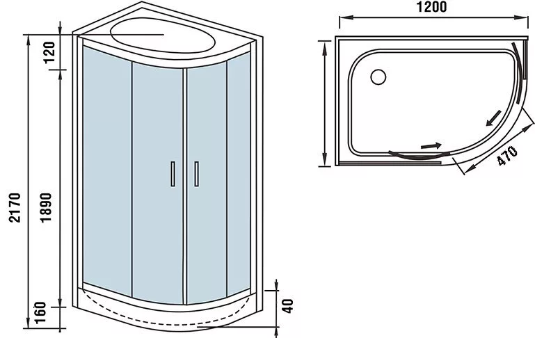 картинка Душевая кабина WeltWasser WW500 WERRA 1204 L 