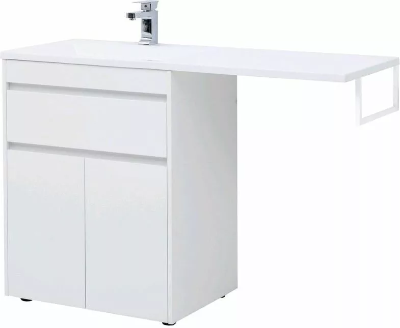 фото Тумба с раковиной Aquanet Токио 130 L белый (напольная, 1 ящик, 2 дверцы) арт. 00239215 