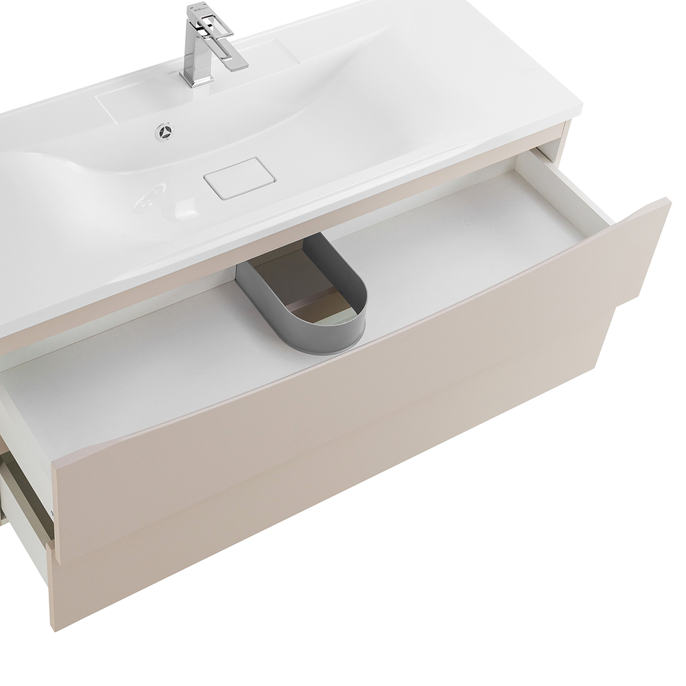 фото Тумба с раковиной подвесная BelBagno MARINO 120 Crema Opaco, раковина белая 