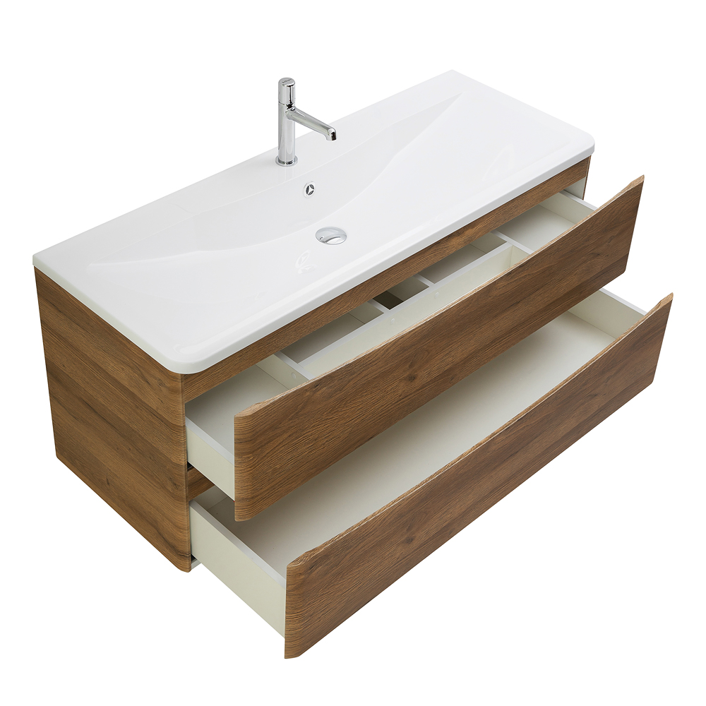 фото Тумба с раковиной подвесная BelBagno ACQUA 120 Rovere Rustico, раковина белая 