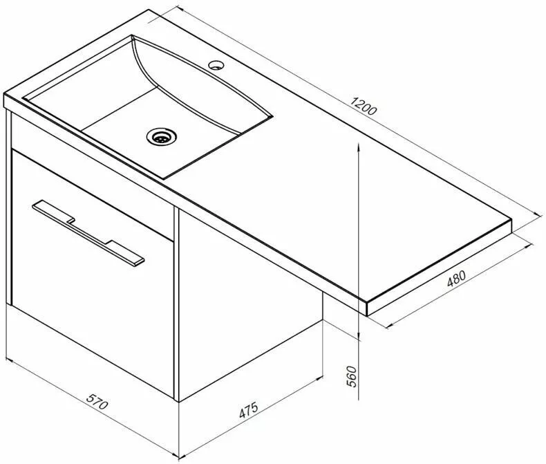 фото Тумба с раковиной Aquanet Августа 120 L белый арт. 00239781 