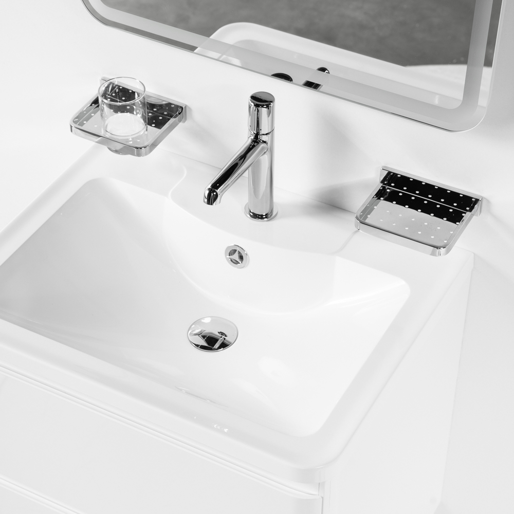 фото Тумба с раковиной подвесная BelBagno ALBANO 60 Bianco Lucido, раковина белая 
