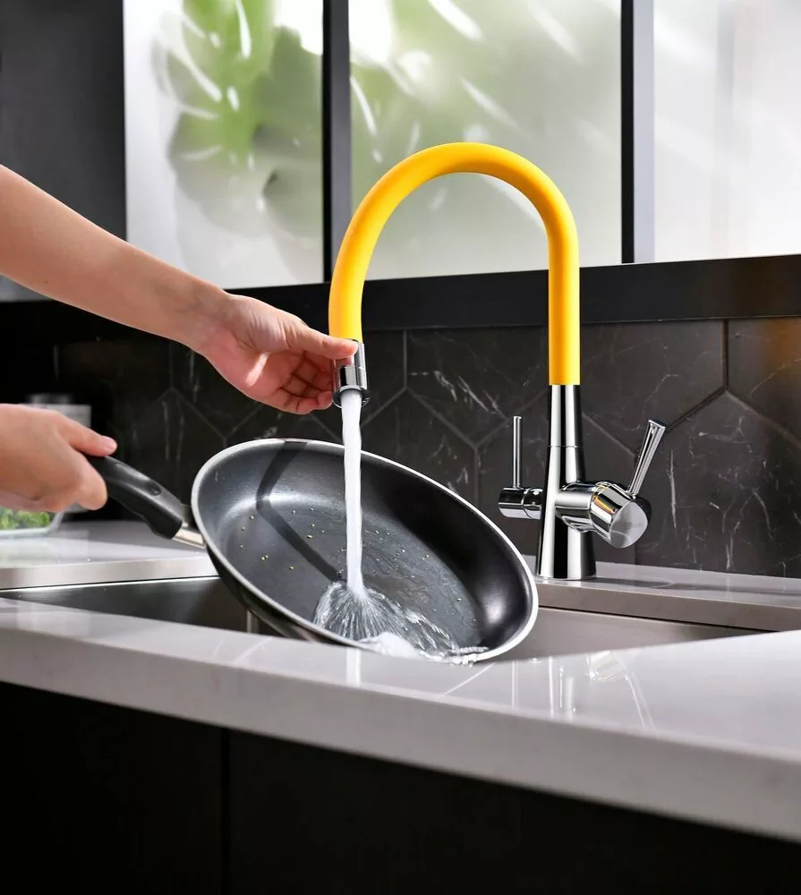 картинка Смеситель Lemark Comfort LM3075C-Yellow для кухни  с подключением к фильтру с питьевой водой 