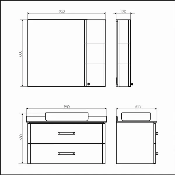 фото Тумба с раковиной Comforty Амстердам 95 белая 