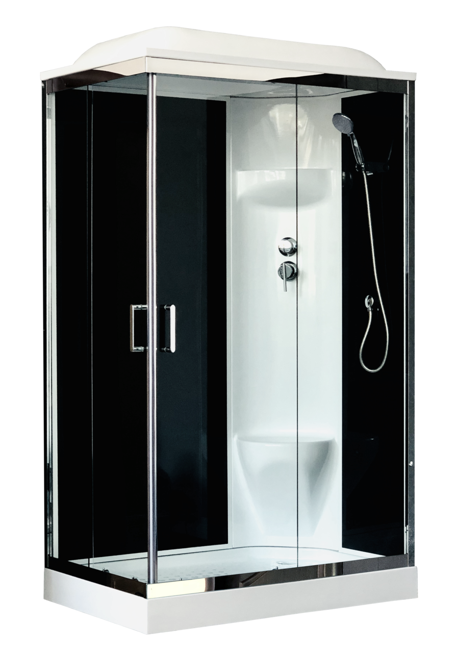 картинка Душевая кабина Royal Bath 8120HP6-BT-CH (черное/прозрачное) правая 120x80x217 