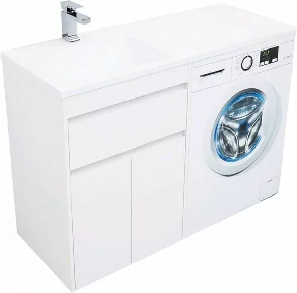 фото Тумба с раковиной Aquanet Токио 120 L белый (напольная, 1 ящик, 2 дверцы) арт. 00239211 