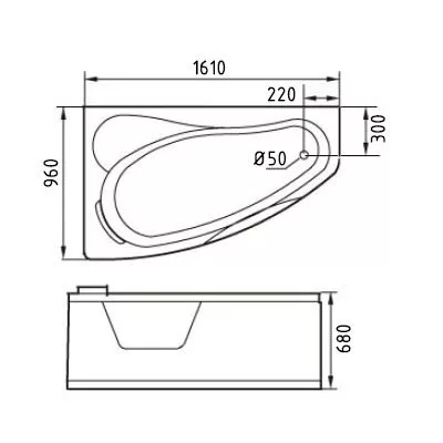 картинка Акриловая ванна Gemy G9046 B L 