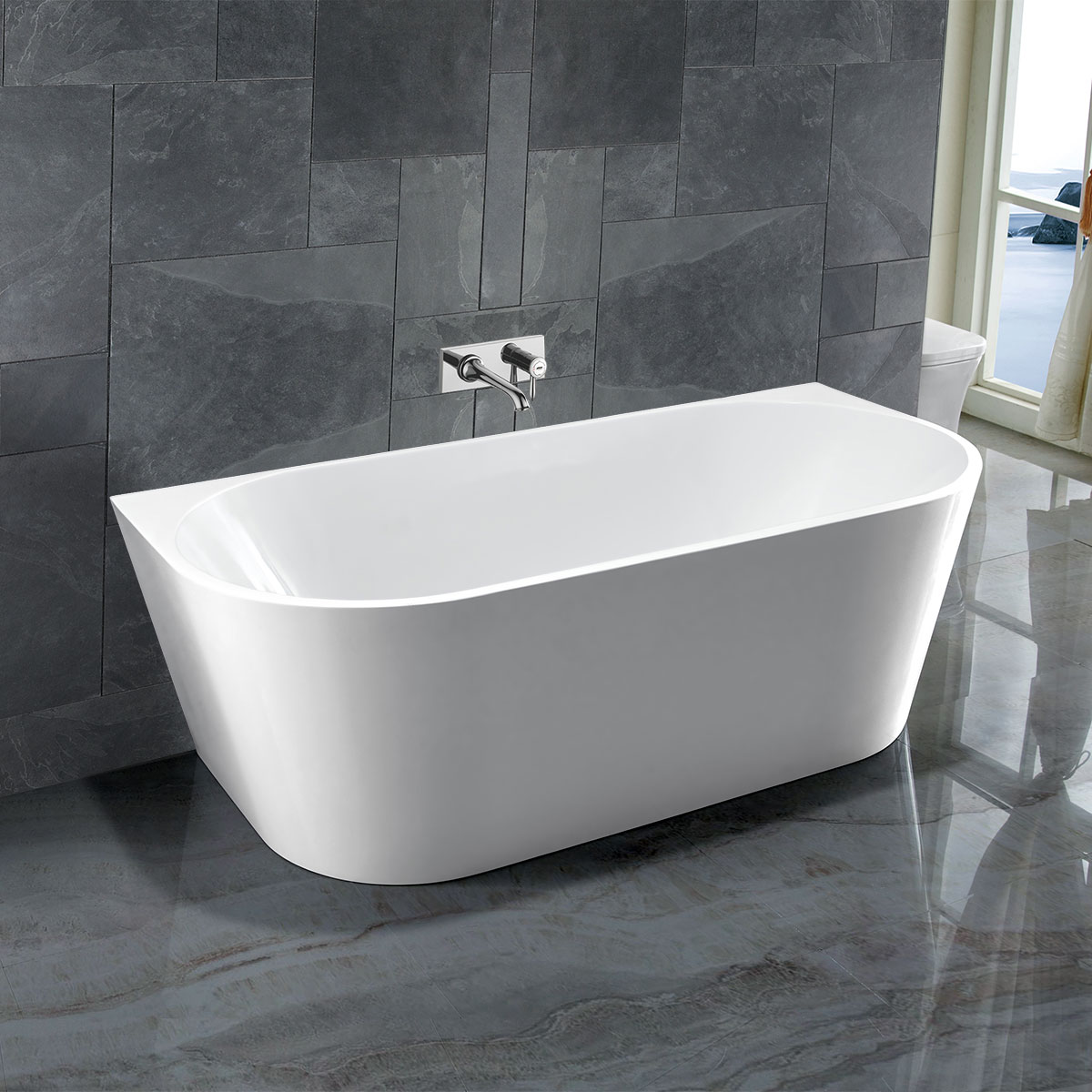 картинка Акриловая ванна Vincea VBT-421-1700, 170х80х58, цвет белый, слив-перелив в комплекте, белый 