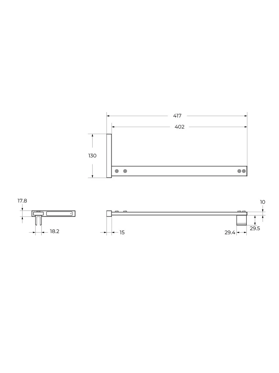 фото Душевая перегородка BelBagno UNO-L-1-TB-100-C-Cr 