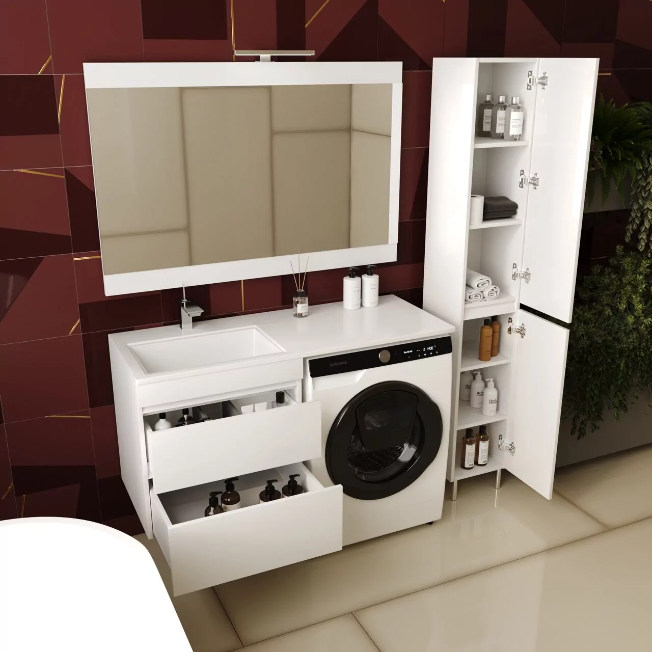 фото Тумба подвесная Style Line Даллас 150 2 ящика Люкс белая PLUS 