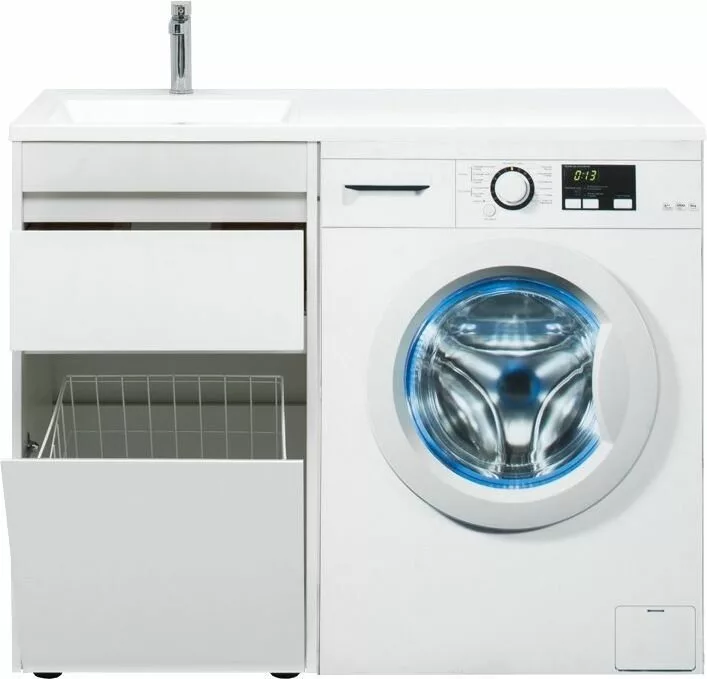 фото Тумба с раковиной Aquanet Токио 110 L белый (напольная, 1 ящик) арт. 00239298 