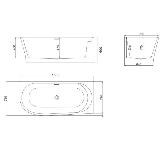 картинка Акриловая ванна BelBagno BB410-1500-780-R 